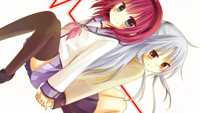 Обои картинки фото аниме, angel beats, взгляд, девушка