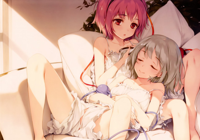 Обои картинки фото аниме, touhou, komeiji, satori, koishi, ke-ta