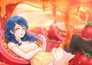 Картинка аниме shokugeki+no+soma девушка фон взгляд