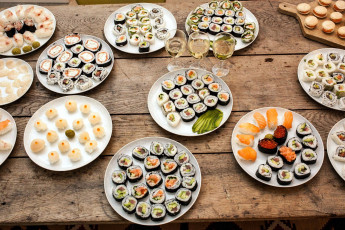 Картинка еда рыба +морепродукты +суши +роллы японская ассорти роллы кухня