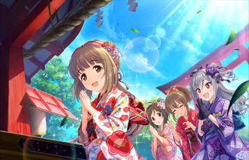 Картинка аниме idolm@ster фон взгляд девушки