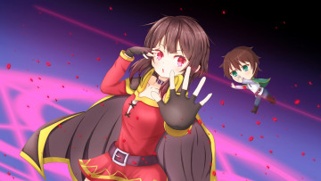 Картинка аниме kono+subarashii+sekai+ni+shukufuku+wo фон взгляд девушка