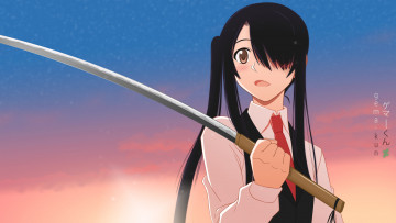 Картинка uq+holder аниме девушка взгляд фон