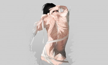 Картинка аниме unknown +другое парень спина бинты татуировка