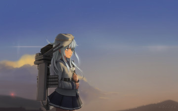 Картинка аниме kantai+collection фон взгляд девушка