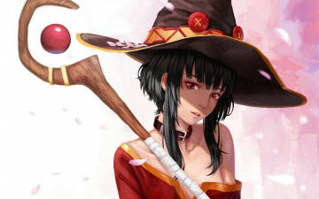 Картинка аниме kono+subarashii+sekai+ni+shukufuku+wo девушка взгляд фон