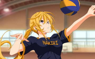 Картинка аниме shokugeki+no+soma фон взгляд девушка