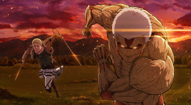 Обои картинки фото аниме, shingeki no kyojin, атака, титанов