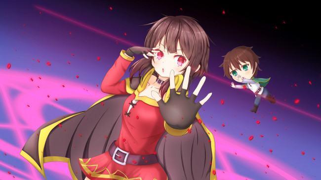 Обои картинки фото аниме, kono subarashii sekai ni shukufuku wo, фон, взгляд, девушка