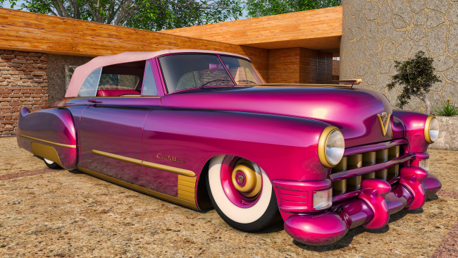 Обои картинки фото автомобили, 3д, 1949г, cadillac