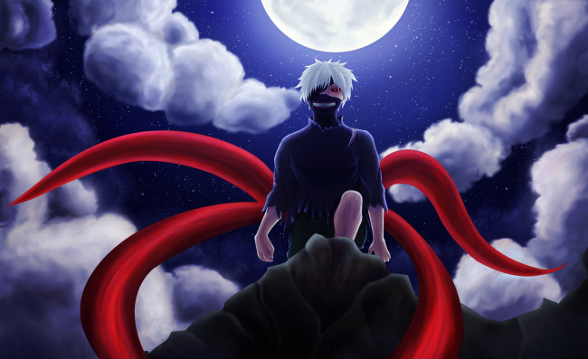 Обои картинки фото аниме, tokyo ghoul, канеки