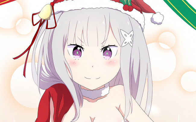 Обои картинки фото аниме, re,  zero kara hajimeru isekai seikatsu, девушка, взгляд, фон