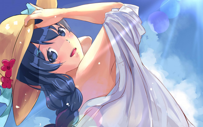 Обои картинки фото аниме, shokugeki no soma, фон, девушка, взгляд