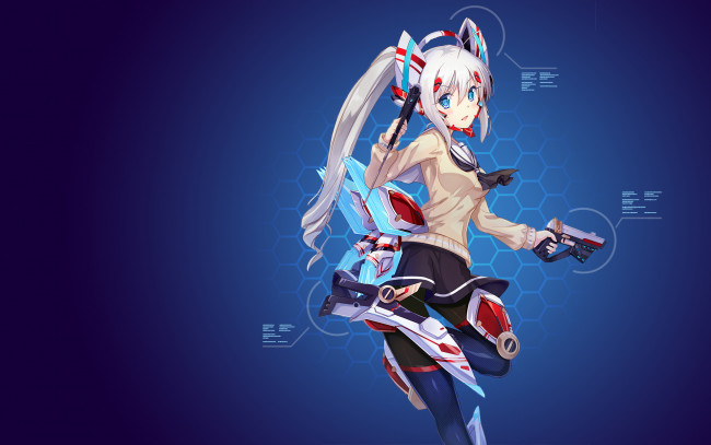 Обои картинки фото original, аниме, оружие,  техника,  технологии