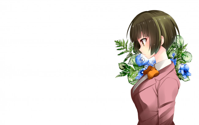 Обои картинки фото uq holder, аниме, девушка, взгляд, фон