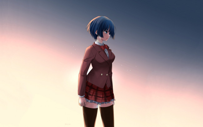 Обои картинки фото uq holder, аниме, девушка, взгляд, фон