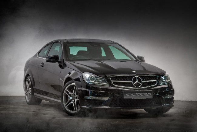 Обои картинки фото mercedes benz c63 amg, автомобили, mercedes-benz, черный