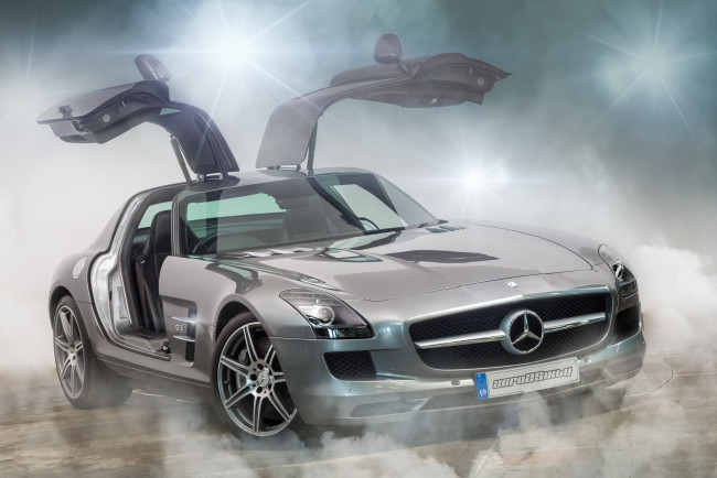 Обои картинки фото mercedes benz sls amg 6, 3l, автомобили, mercedes-benz, серый