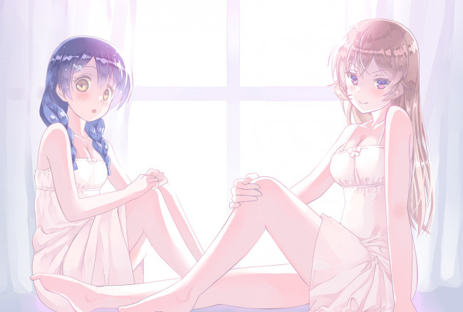 Обои картинки фото аниме, shokugeki no soma, взгляд, фон, девушки