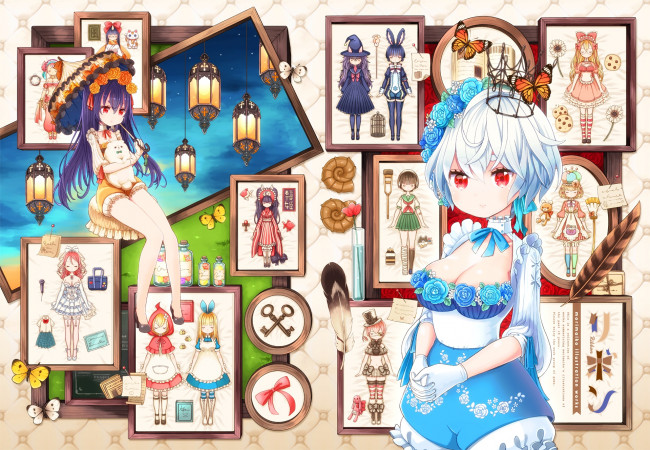 Обои картинки фото аниме, unknown,  другое, девушка, фон, взгляд