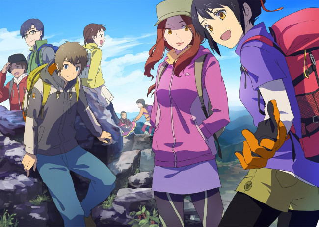 Обои картинки фото аниме, kimi no na wa, фон, взгляд, девушки