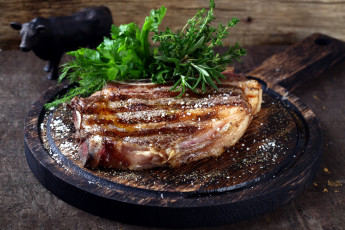 Картинка еда мясные+блюда зелень ребрышки