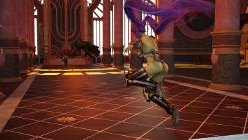 обоя 3д графика, фантазия , fantasy, существа, оружие, фон, взгляд, девушка