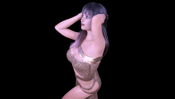 Картинка 3д+графика люди+ people девушка взгляд фон