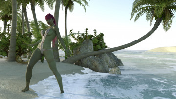 Картинка 3д+графика существа+ creatures фон взгляд девушка