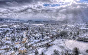 Картинка города зальцбург+ австрия зима