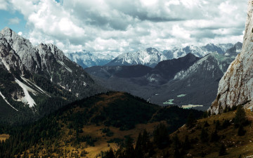 Картинка природа горы вершины облака