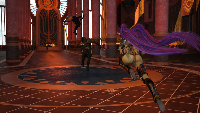 Обои картинки фото 3д графика, фантазия , fantasy, оружие, фон, взгляд, девушка, существа