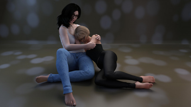 Обои картинки фото 3д графика, люди , people, фон, взгляд, девушки