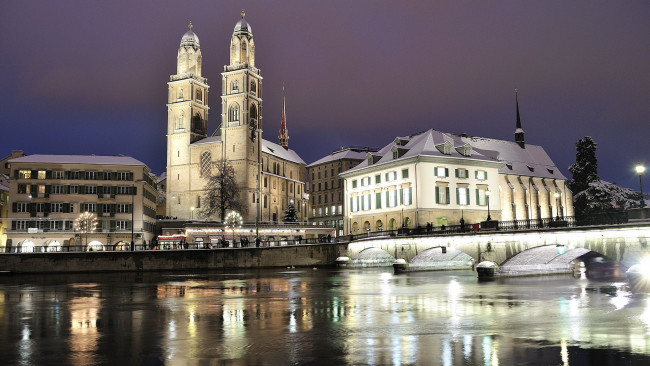 Обои картинки фото города, цюрих , швейцария, мост