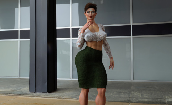 Обои картинки фото 3д графика, люди , people, взгляд, девушка, фон