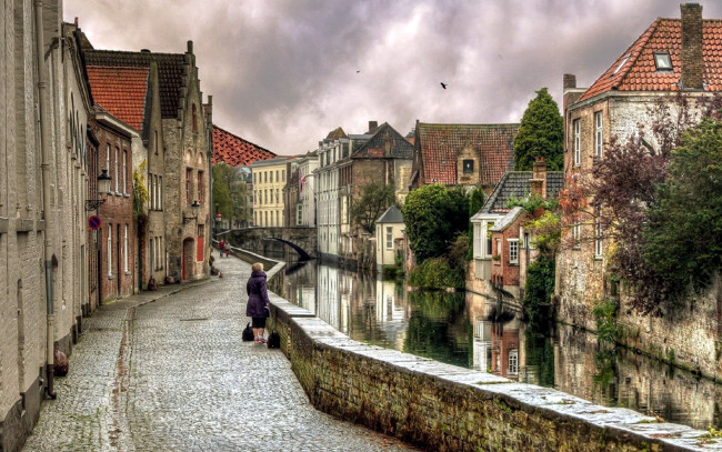 Обои картинки фото города, брюгге , бельгия, канал