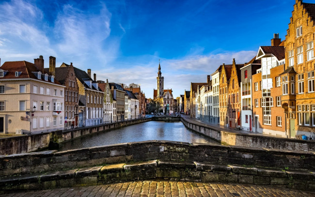 Обои картинки фото города, брюгге , бельгия, канал