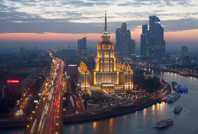 Обои картинки фото города, москва , россия, москва, вечер, столицы