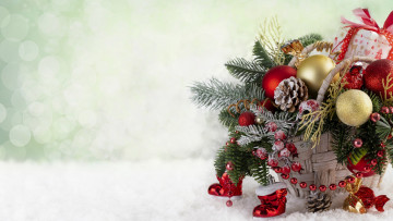 Картинка праздничные -+разное+ новый+год бусы корзинка шарики