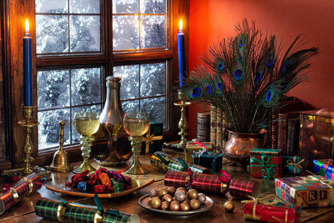 Обои картинки фото праздничные, - разное , новый год, хлопушки, шарики, подарки, конфеты