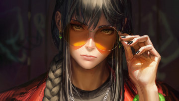 Картинка фэнтези _guweiz девушка в очках