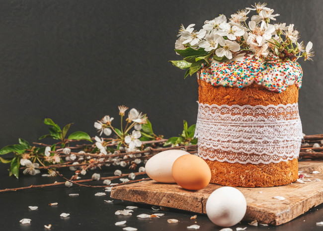 Обои картинки фото праздничные, пасха, яйца, цветы