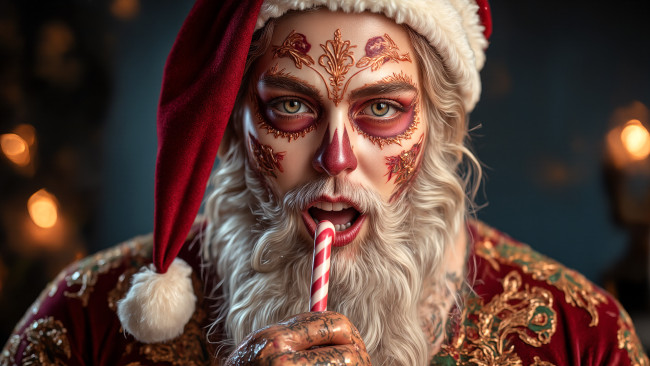 Обои картинки фото праздничные, дед мороз,  санта клаус, нейросети, графика, нейроарт, ai, art, нейронные, сети, рисунки, нейро, искусство, нейрографика, graphics, neuroart, neural, networks, drawings, neuro, neurography