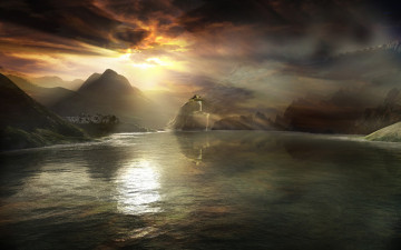 Картинка 3д графика nature landscape природа