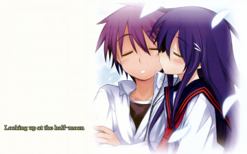 Картинка аниме hanbun no tsuki ga noboru sora