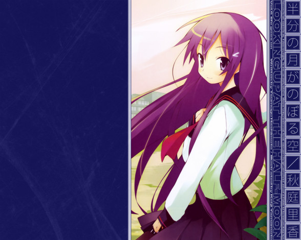 Обои картинки фото аниме, hanbun, no, tsuki, ga, noboru, sora