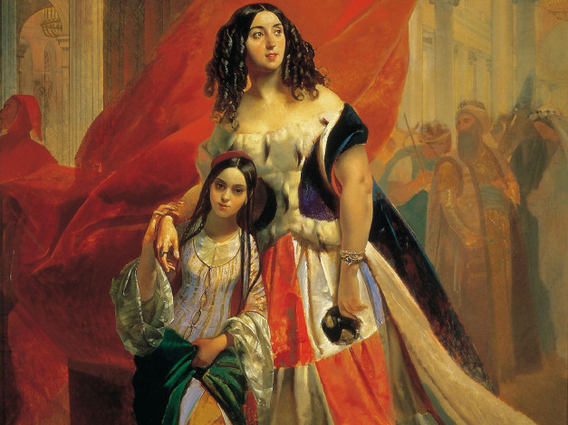 Обои картинки фото графиня, юлия, самойлова, рисованные, карл, брюллов