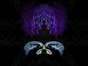 Картинка 3д графика fractal фракталы фон линии