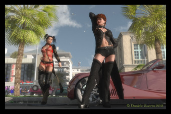 Картинка 3д графика people люди пальмы девушки