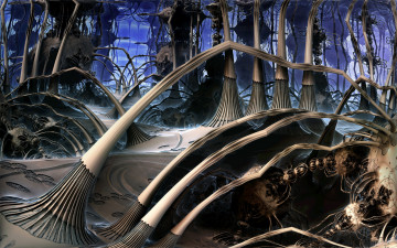 Картинка 3д графика fractal фракталы узор фон